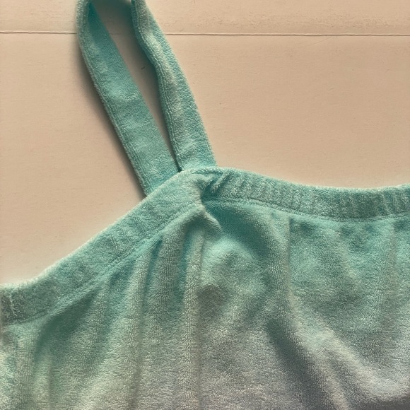 Girls Wonder Nation Sky Blue/ Ocean Green Terry Tank Top Sz XL (14-16) - Picture 3 of 5